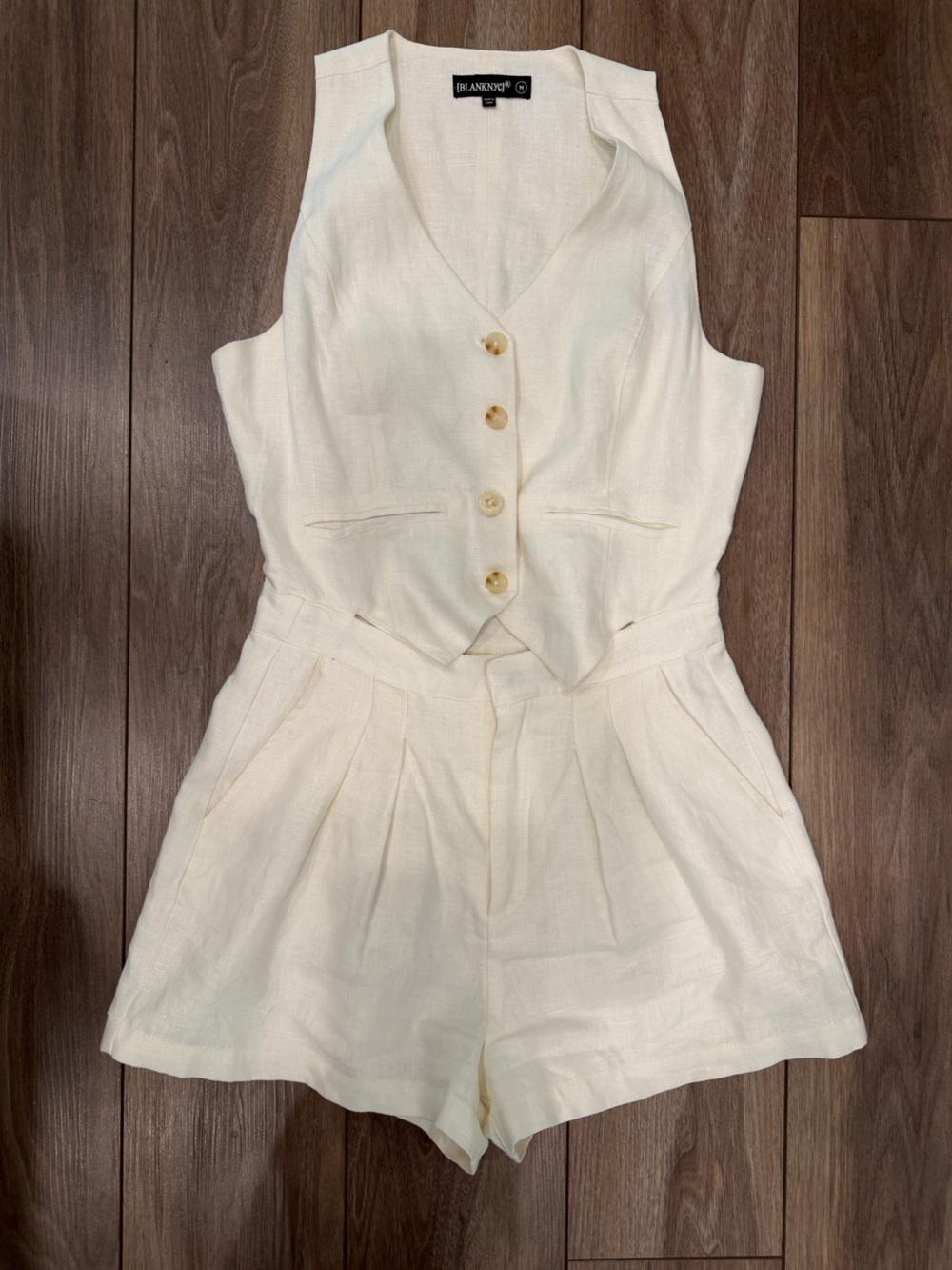 Blanc NYC High-Rise White Vest Romper - Picture 9 of 9